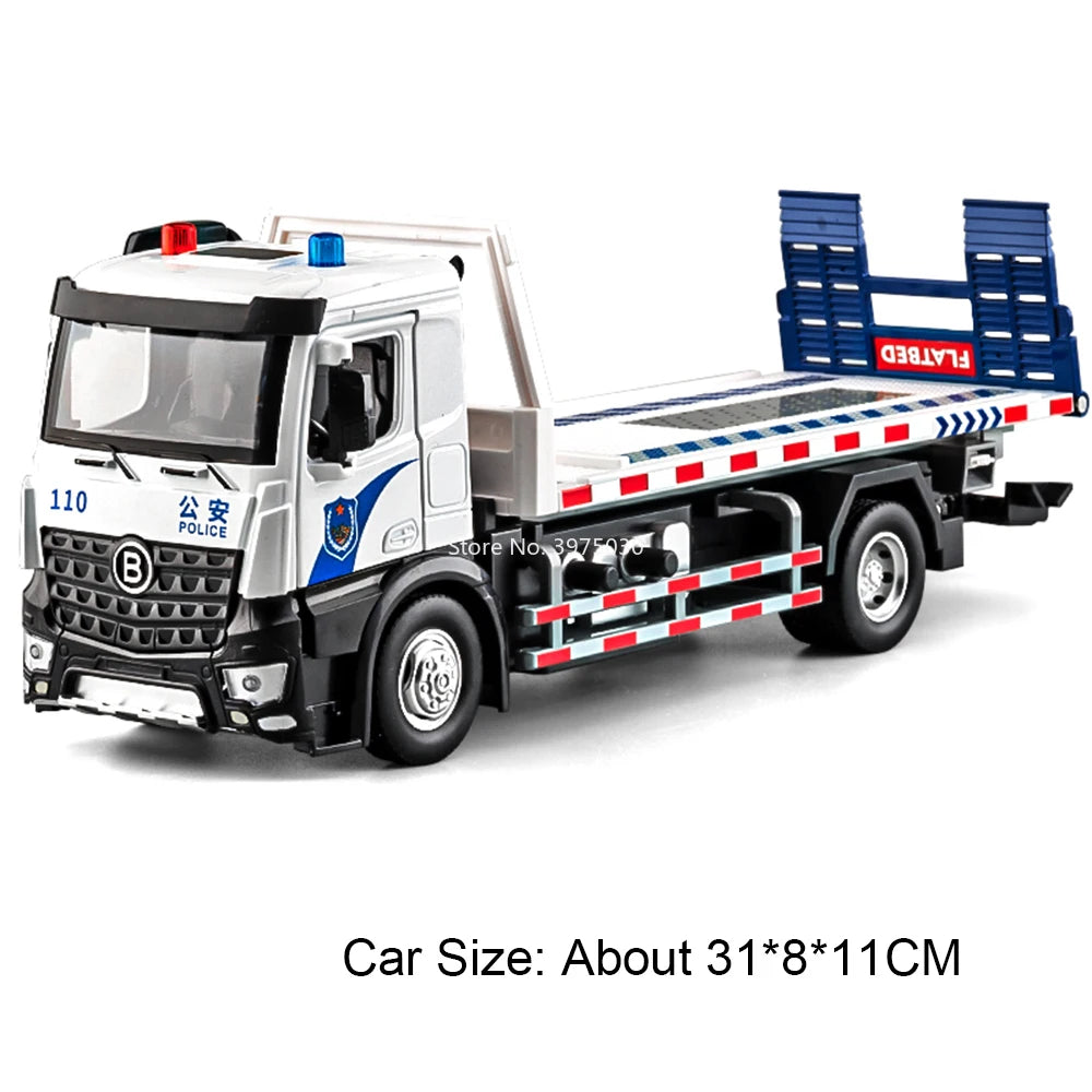 camion de dépannage au 1/24 en acier avec plateau arrière électrique/son et lumière