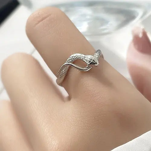 Anneaux de serpent gothiques en cristal règlable pour femmes
