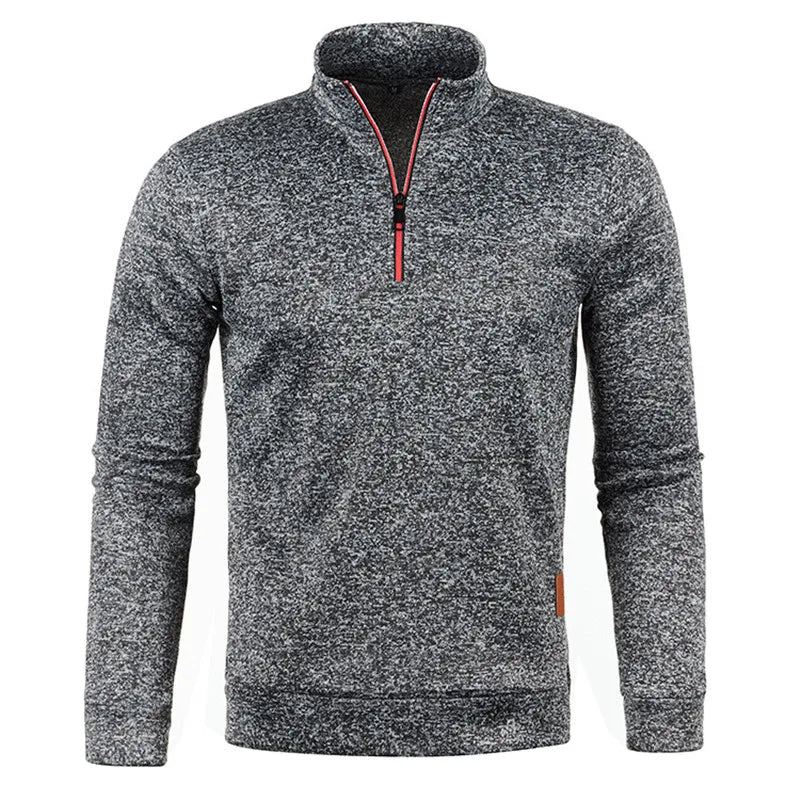 pull semi zippé manches longue pour homme