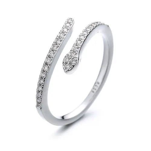 Anneaux de serpent gothiques en cristal règlable pour femmes