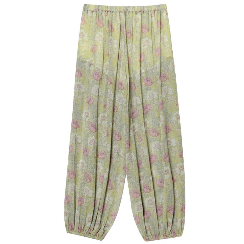 pantalon décontracté léger taille haute avec doublure