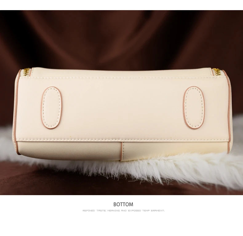 sac à bandoulière en cuir véritable vintage élégant pour femmes automne/ hiver