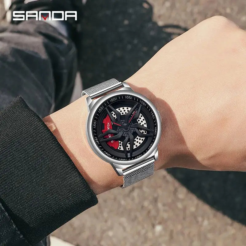 montre hommes a cadran rotatif/étanche