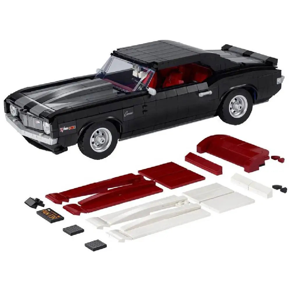 Kit Blocs Construction Muscle Car Vintage Noir - Voiture Rétro Compétition Garçon - MONASTORESHOP.COM