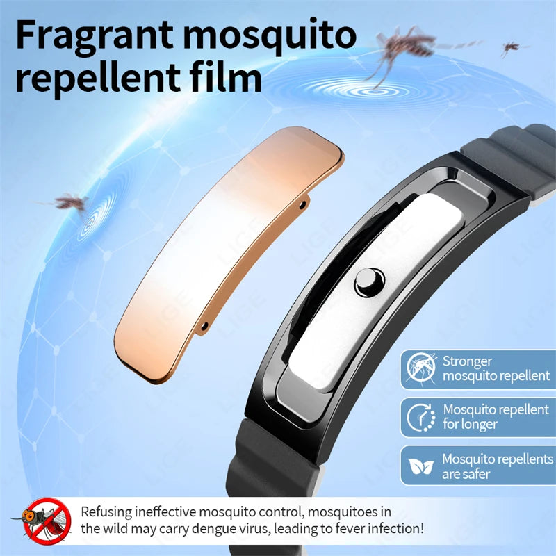 Bracelet Anti-Moustique Ultrasonique LIGE - Répulsif Intelligent Unisexe