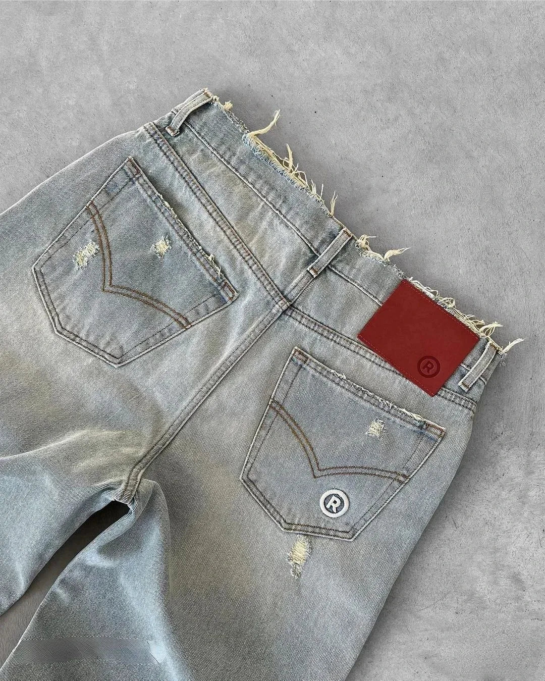 pour hommes, pantalon Denim délavé