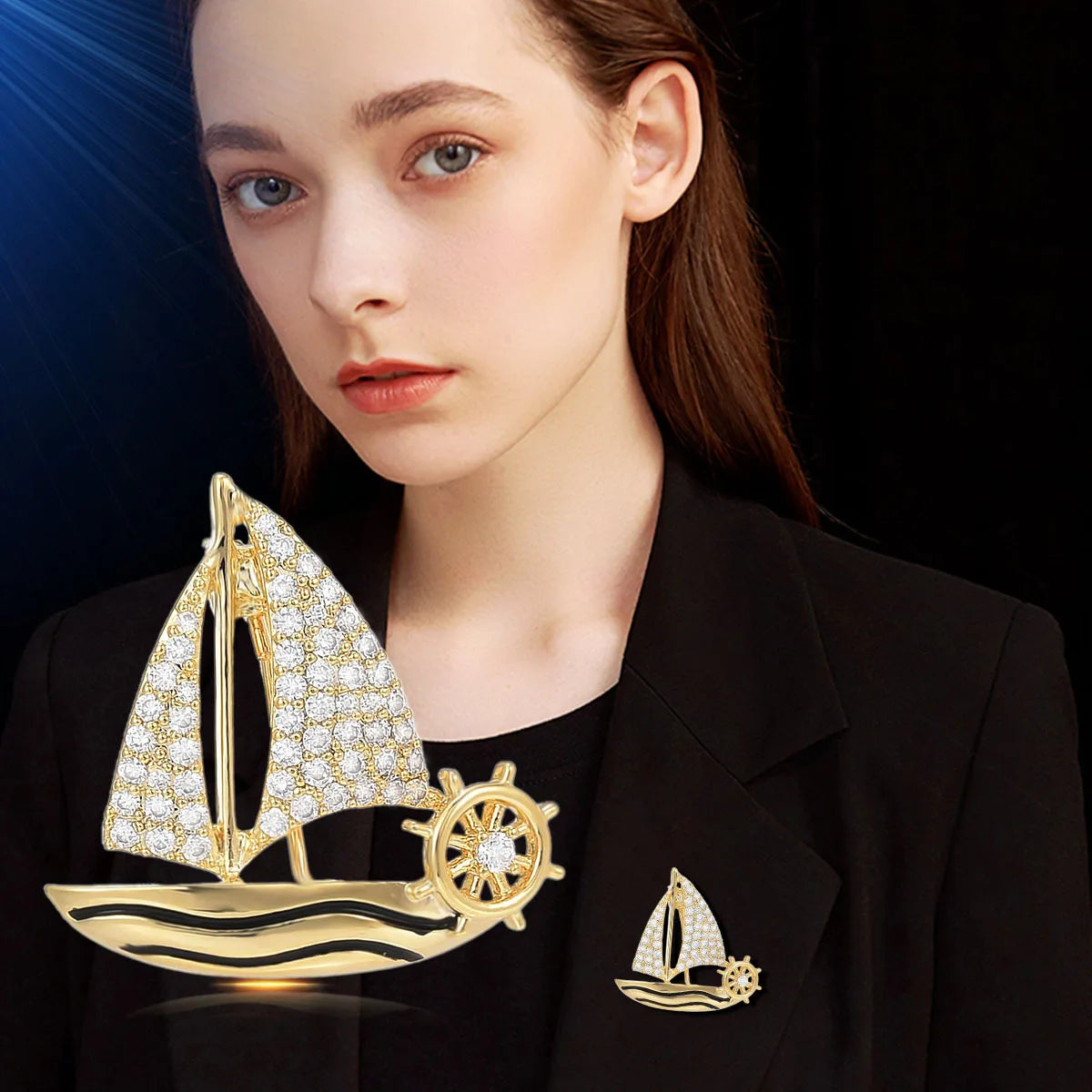 Broche voilier exquise pour hommes et femmes