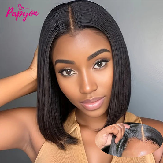 Perruques courtes coupe droite Sans Colle