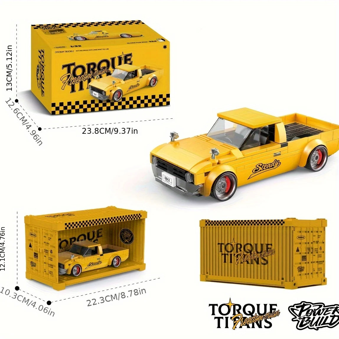 Camionnette Rétro Urbaine en Blocs - Modèle Pick-Up Technique à Construire - Décoration & Cadeau