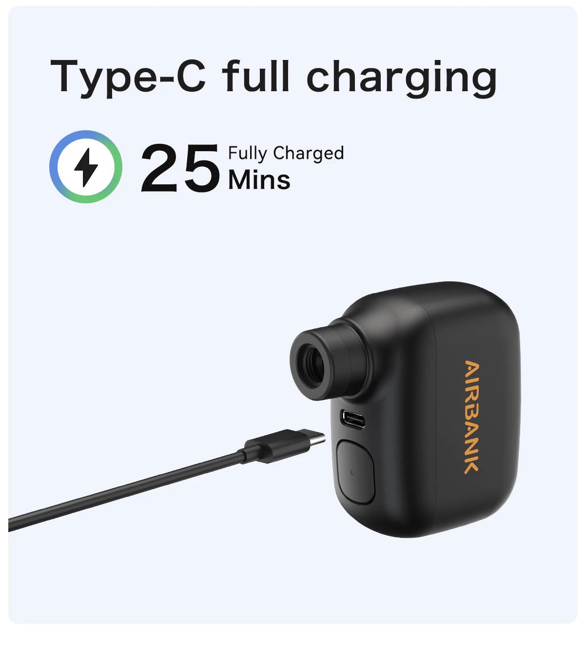 Mini pompe à vélo portable aste, 100PSI, 5V, Type-C,