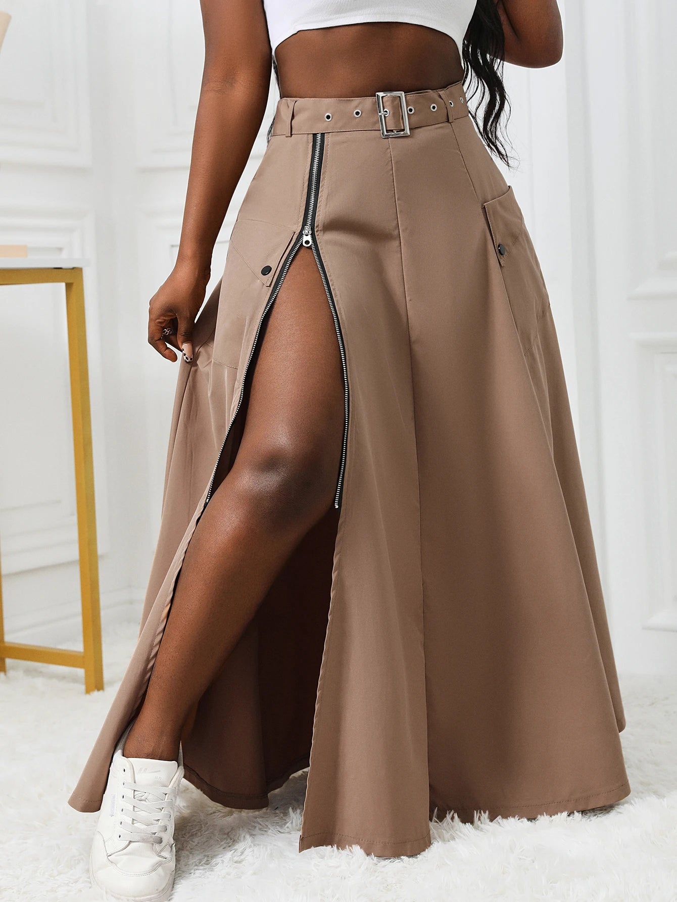 jupe cargo fendue  pour femmes