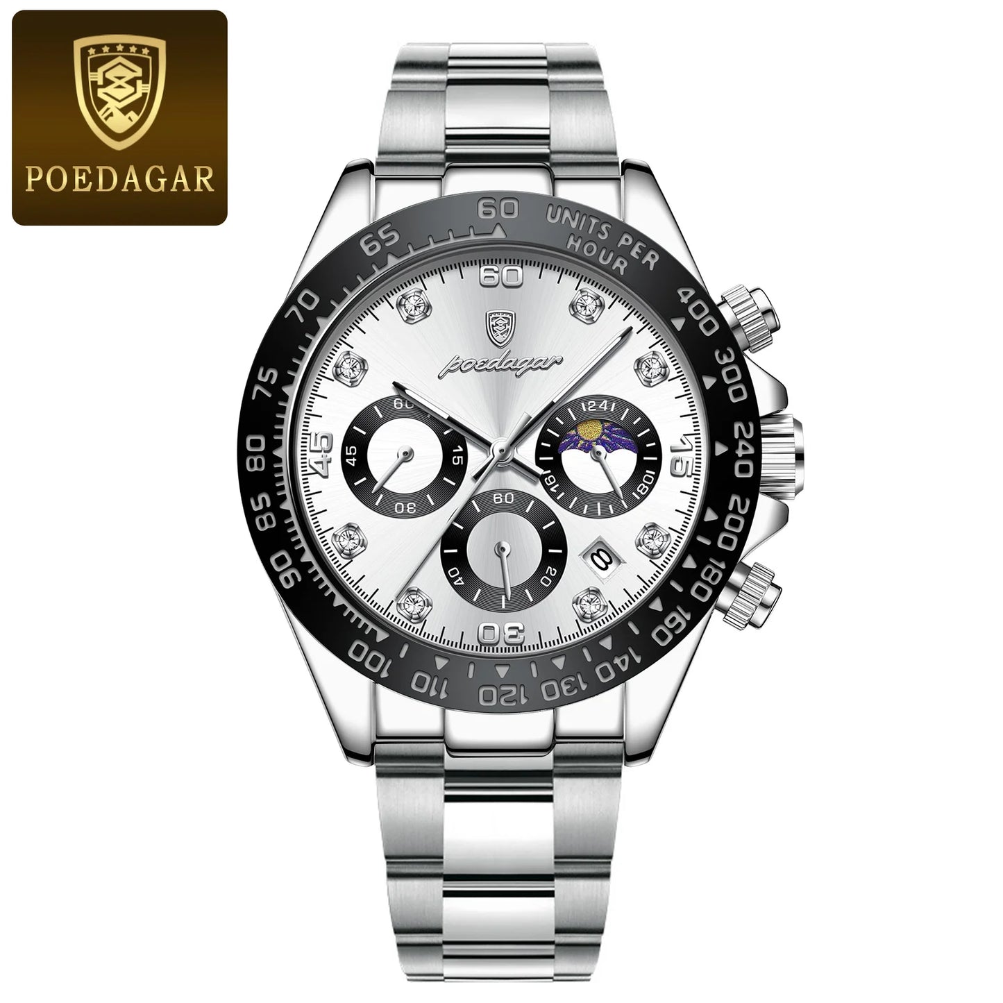 Montre Chronographe Homme POEDAGAR Luxe - Quartz Étanche Militaire 8 Couleurs