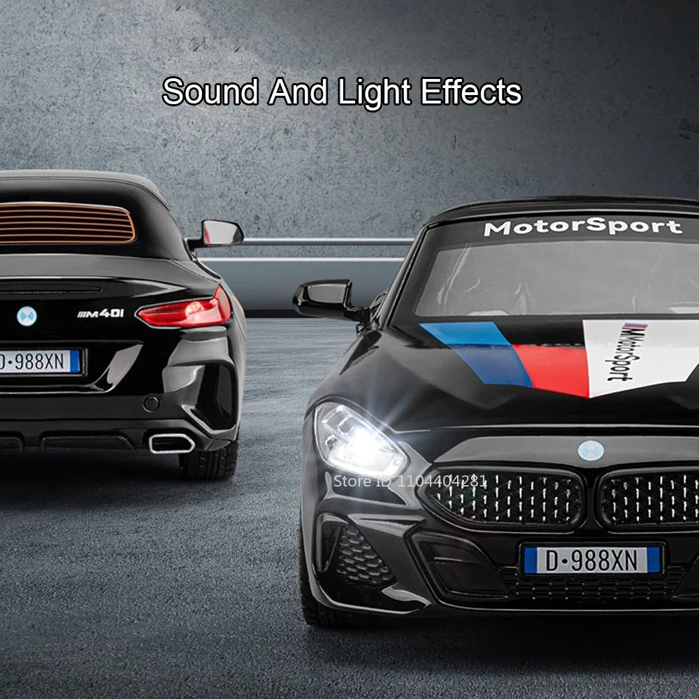 Modèle Voiture Sport Alliage Z4 I8 1:22 - Portes Ouvertes Son Lumière Rétractable - MONASTORESHOP.COM