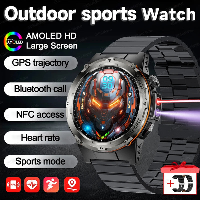 Montre Intelligente GPS Homme Sport 2025 - 500mAh NFC HD Appel IP68 Étanche - MONASTORESHOP.COM
