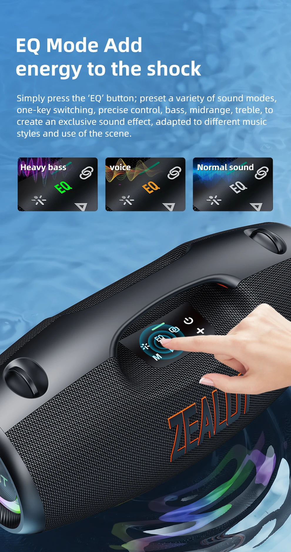 ZEALOT-S89 250W haut-parleur Bluetooth Portable étanche