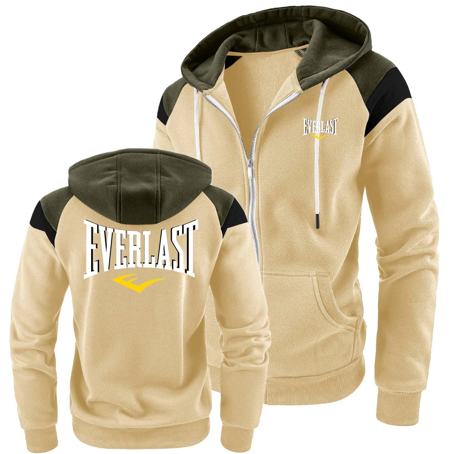 veste zippé a capuche sport Everlast pour hommes avec ou sans logo