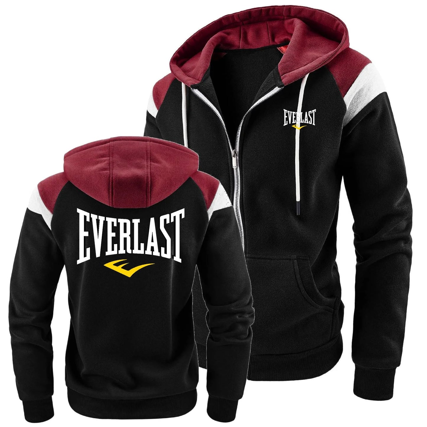 veste zippé a capuche sport Everlast pour hommes avec ou sans logo
