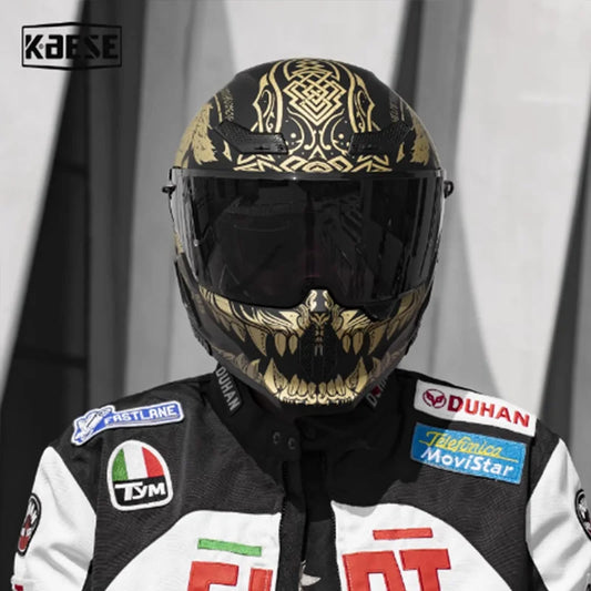 Casque Moto Intégral Rétro KAESE - Certifié DOT Coque ABS Légère Style sport  - MONASTORESHOP.COM