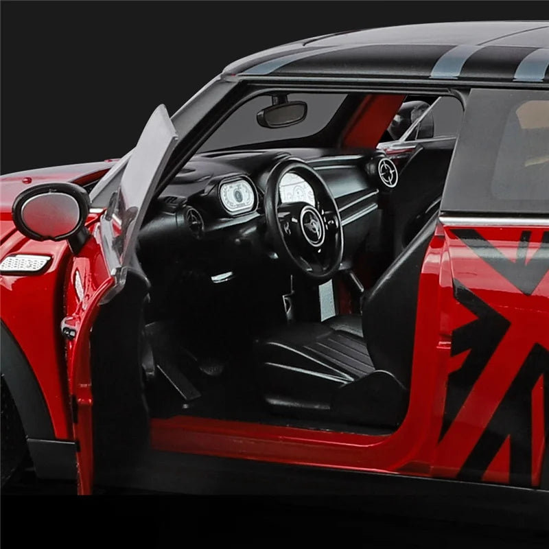 Mini Countryman S 1:18 rouge, intérieur avec volant et tableau de bord