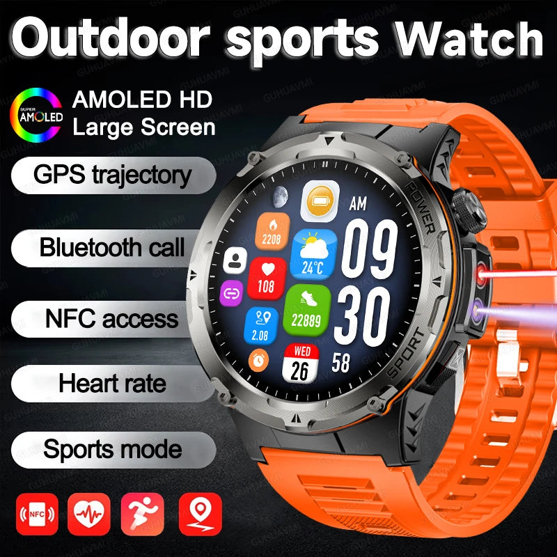 Montre Intelligente GPS Homme Sport 2025 - 500mAh NFC HD Appel IP68 Étanche - MONASTORESHOP.COM