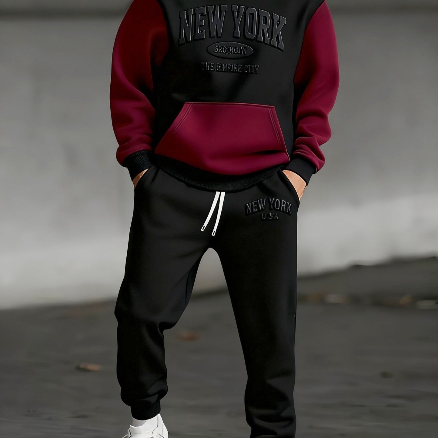 Ensemble Sweatshirt NEWYORK Homme - Survêtement Sport Hiver Doublé avec Capuche et Pantalon 🏃‍♂️