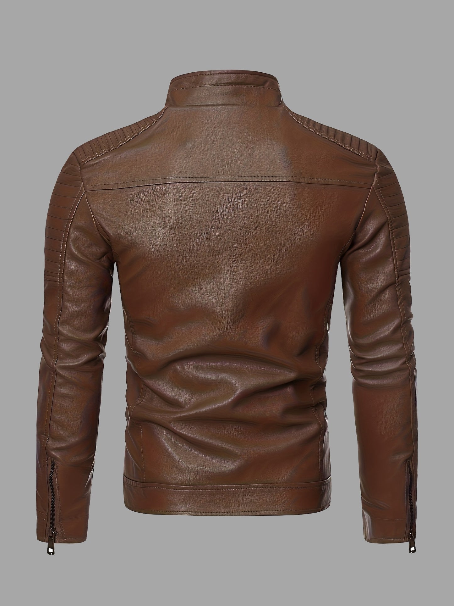 🏍️ Veste Biker Homme Col Montant Zippée - Coupe Ajustée ✨