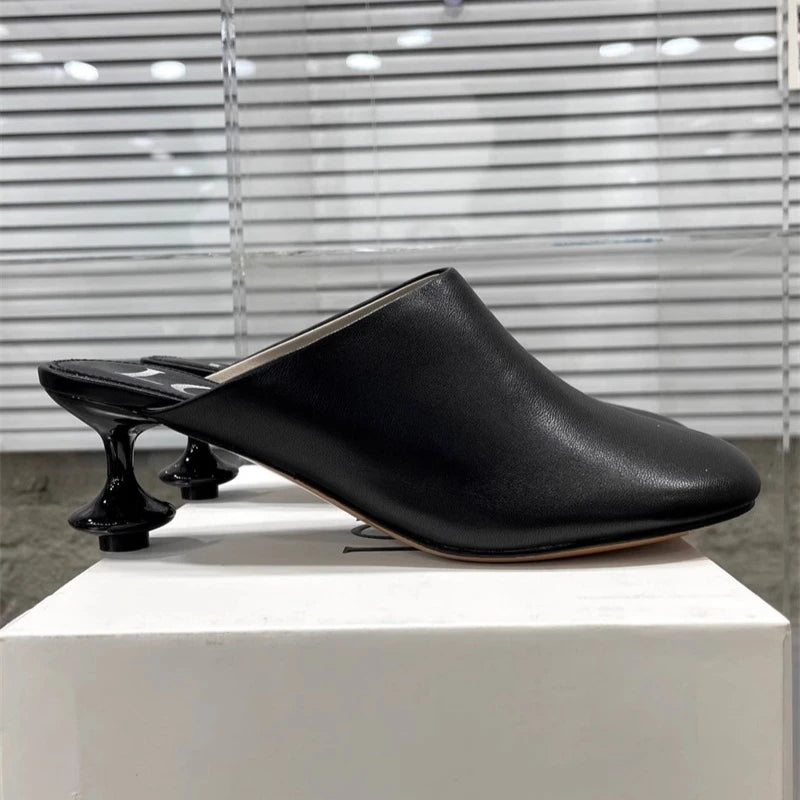 mocassin élégant a talon ouvert