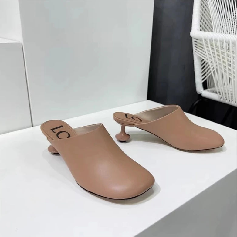 mocassin élégant a talon ouvert