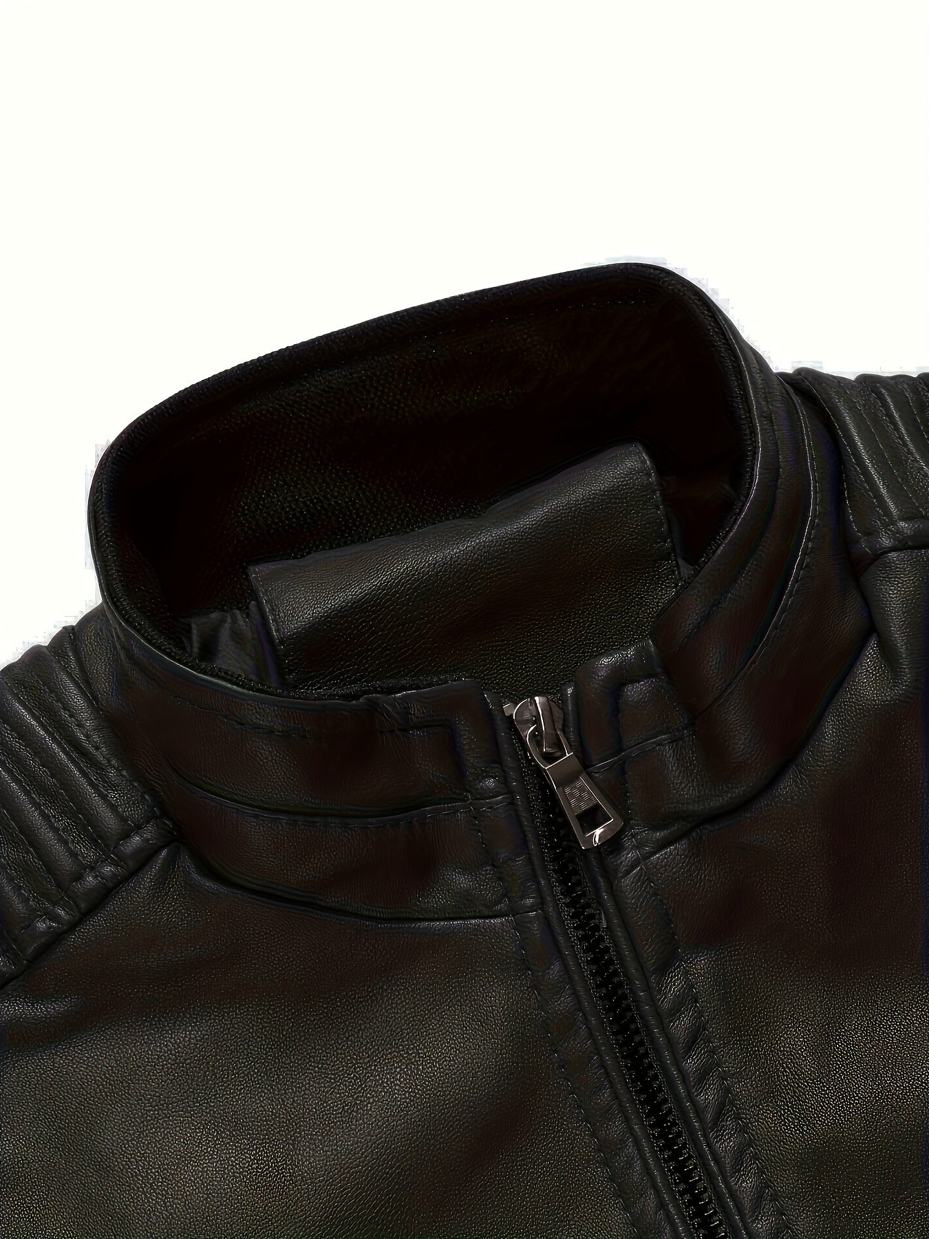 🏍️ Veste Biker Homme Col Montant Zippée - Coupe Ajustée ✨