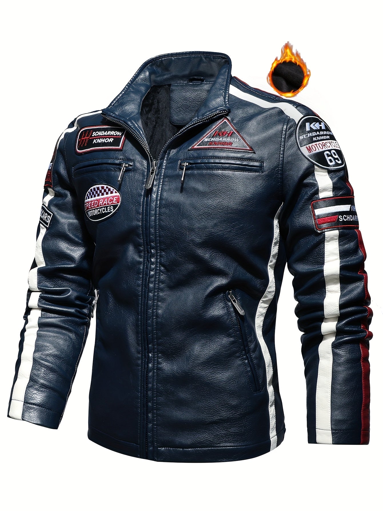 Veste Cuir Homme Style Motard - Blouson Simili Cuir Casual Premium 🏍️